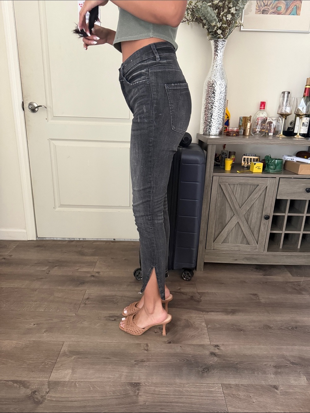 Express Black Washed Ankle Skinny Jeans - Picture 3 of 5